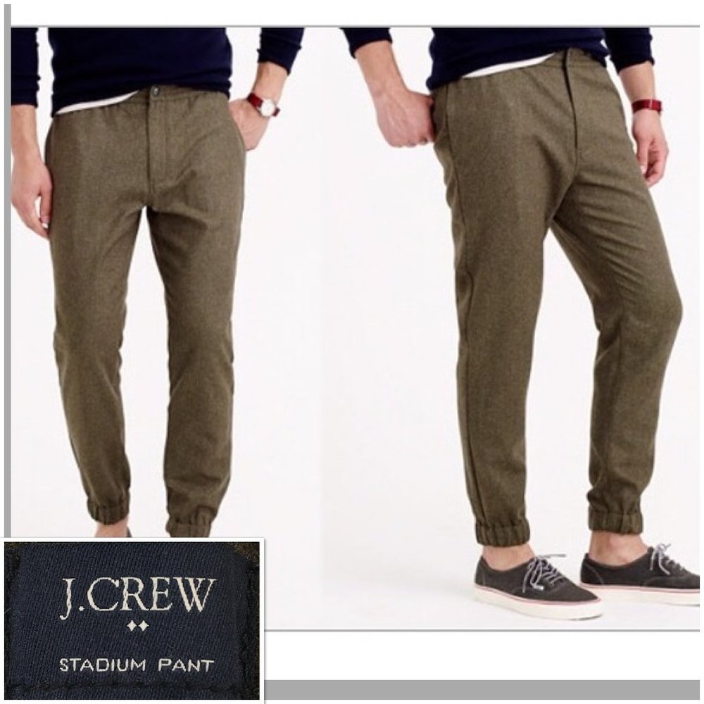J. Crew Stadium Pant Jogger Tweed Wool Pants Men's